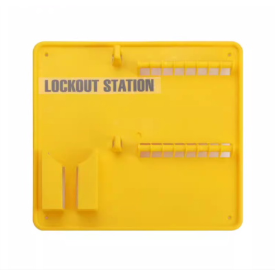 16-Lock Lockout Board | Yellow Acrylic Lockout Tagout Station | Litalock OSHA Compliance