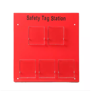 Estación de etiquetas de seguridad con 5 cajas de etiquetas | Litalock Lock Out Tag Out Fabricación
