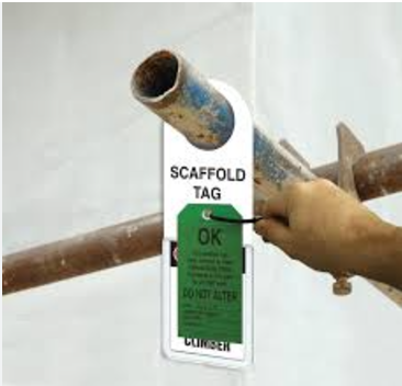 How often should scaffolding tags be inspected and updated?