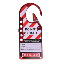 Labeled Snap-on Group Lockout Hasp | Aluminum Lockout hasp with Label | China Safety Lock Hasps Manufacturer