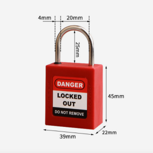 25mm Stainless Steel Shackle Red Color Safety Padlock| Safety Lockout Padlock Wholesale|Lita Lock Manufacturing