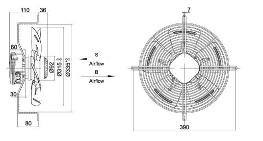 axial drawing