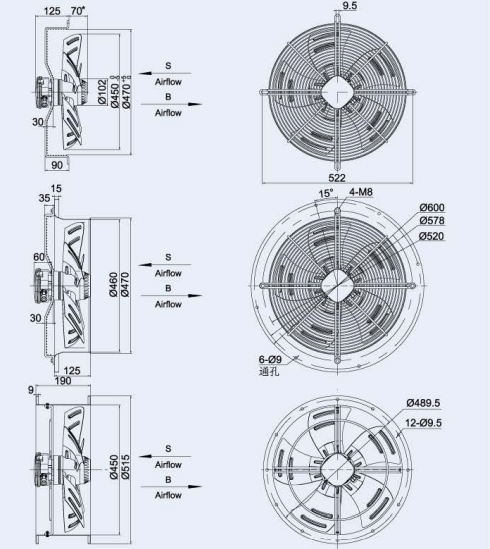 axial fan drawing