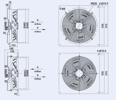 axial fan drawing