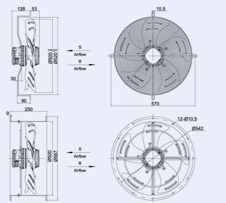 axial fan drawing