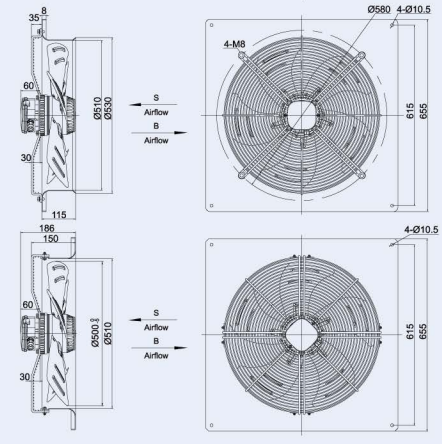 axial fan drawing