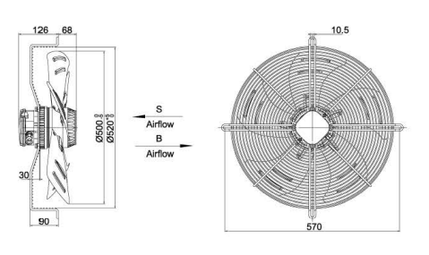 axial fan drawing