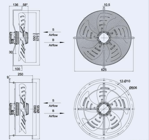 axial fan drawing