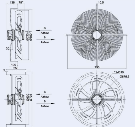 axial fan drawing