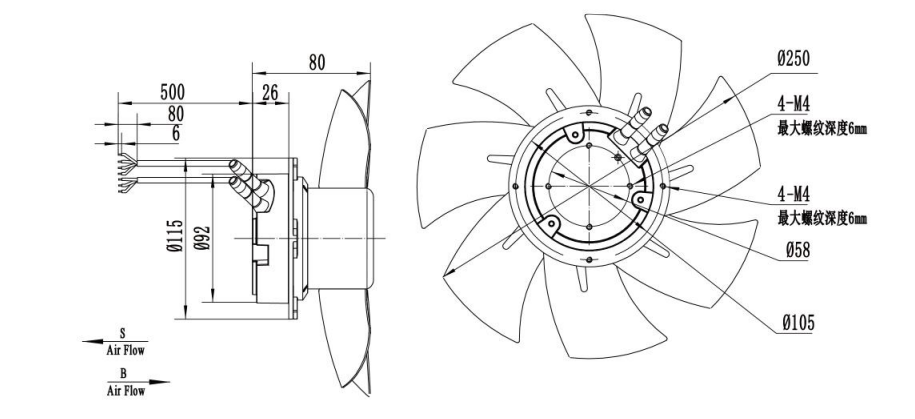 axial fan drawing