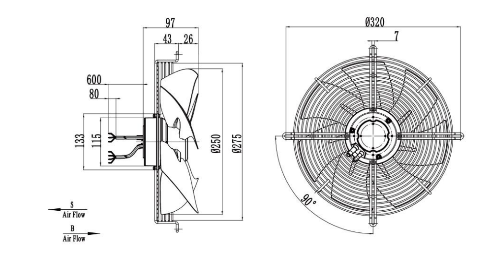 axial fan drawing