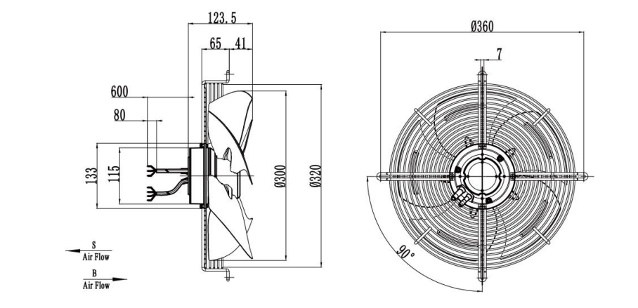 axial fan drawing