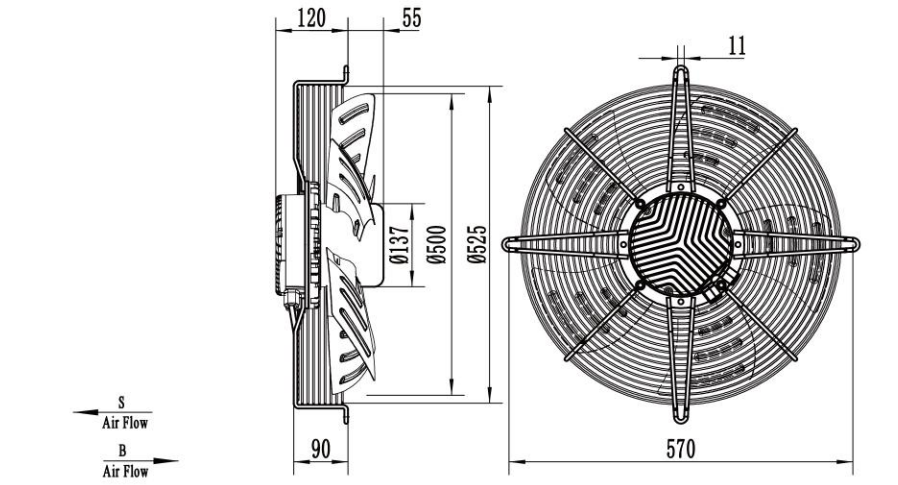 axial fan drawing