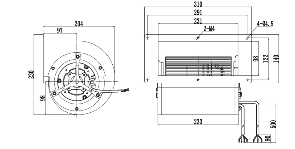 housing centrifugal fan