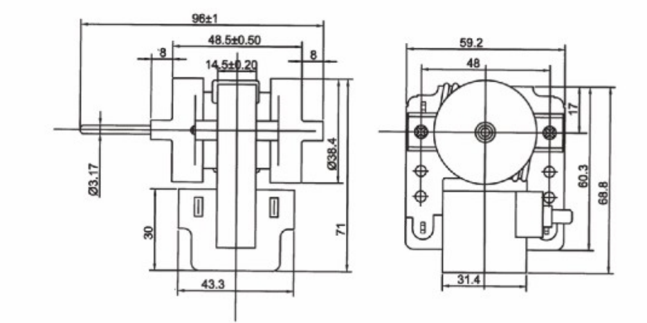 shaded pole motor for refrigerator