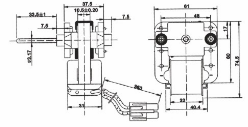 shaded pole motor for refrigerator