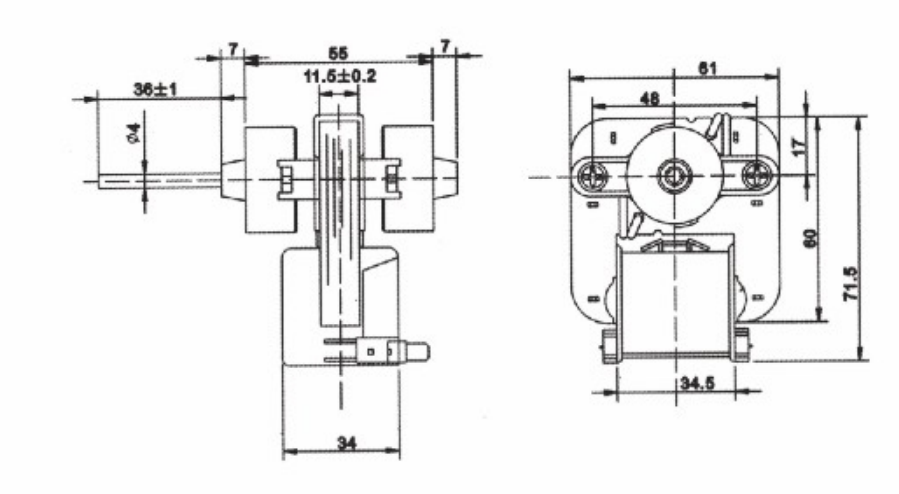 shaded pole motor for refrigerator