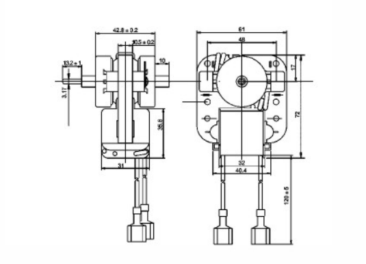 shaded pole motor for refrigerator