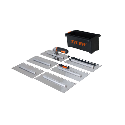 TDM-02 Professional 6-in-1 Notched Trowel Set with Detachable Handle and Storage Box for Tile Adhesive Application Wholesale & Distributor Partnerships