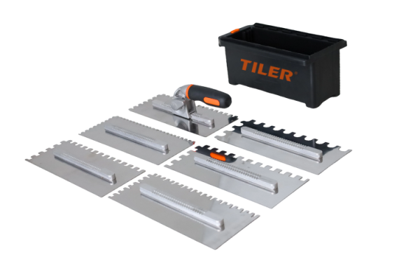 TDM-02 Professional 6-in-1 Notched Trowel Set with Detachable Handle and Storage Box for Tile Adhesive Application Wholesale & Distributor Partnerships