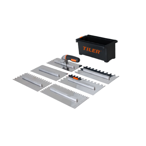 TDM-02 Professional 6-in-1 Notched Trowel Set with Detachable Handle and Storage Box for Tile Adhesive Application Wholesale & Distributor Partnerships