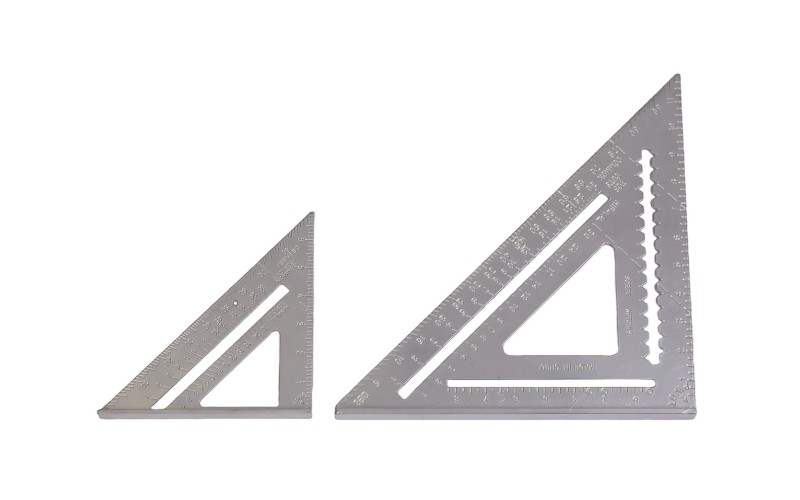 TCL-8122 Triangular Ruler 7" & 12" Aluminium Alloy Right Angle Ruler - Ideal for Woodworking and Layout Measuring Tools | OEM, ODM Services for Distributors and Wholesalers
