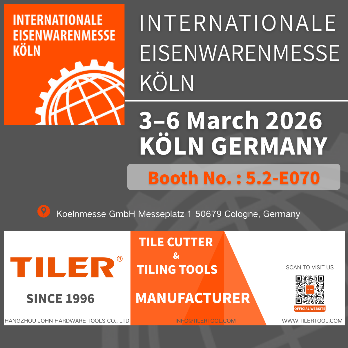 Meet Us at Hall 5.2 E070: Live Demos & Exclusive Deals for Tile Pros at International Hardware Fair 2026 in Cologne