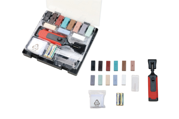 TILER 8512-02 Tile Repairing Tool Set | 11 Colour Wax Blocks with Melting Tool | Repairs Chips, Scratches & Gouges | Wholesale, OEM Available