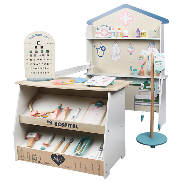 Combine Hospital，Helps children to overcome the fear of seeing a doctor，Prescription, Blood pressure measurement,simulate medical treatment,Role playing,OEM, ODM,26 accessories,Family games, Christmas Birthday Gift for Kids Girls 3 4 5 6 7 Years Old