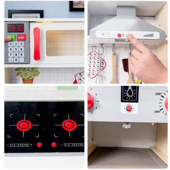 Acousto-optic kitchen With light and music, Press the circulating water, Role play Family games, Interactive games , Cooking, Simulated ice maker ,Sterilizer ,Microwave Oven OEM, ODM,2-4players, Christmas Birthday Gift for Kids Girls 3 4 5 6 7  Years Old