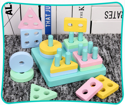 Macaron Square Building Blocks  ，Shapes， construciton，Education，School,Color,Christmas Birthday Gift for Kids Girls 3 4 5 Years Old
