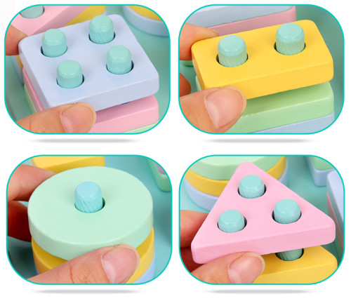 Macaron Square Building Blocks  ，Shapes， construciton，Education，School,Color,Christmas Birthday Gift for Kids Girls 3 4 5 Years Old