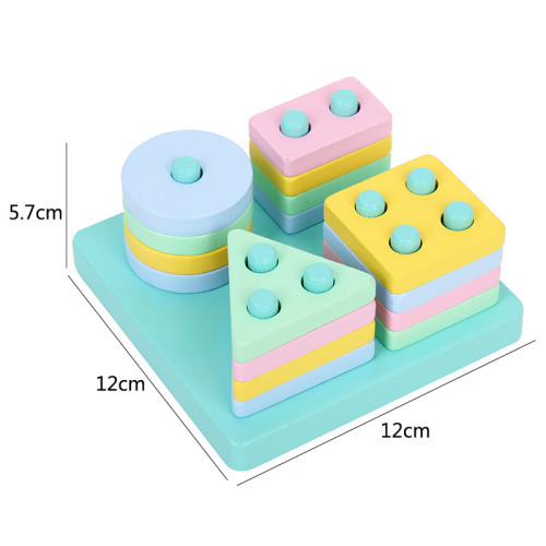 Macaron Square Building Blocks  ，Shapes， construciton，Education，School,Color,Christmas Birthday Gift for Kids Girls 3 4 5 Years Old