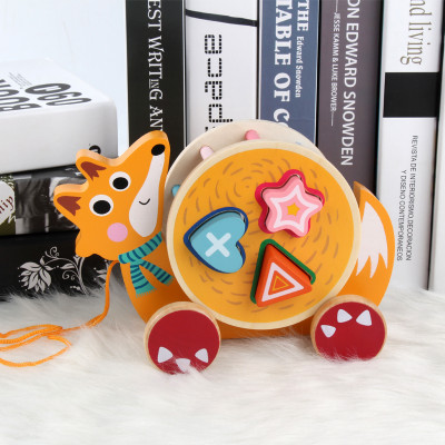 Ox Drag Train ,Blocks，Construciton，Education，Rolling,Christmas Birthday Gift for Kids Girls 3 4 5 Years Old