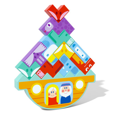 Tetris Block,  Stacking Toys， Noah's Ark，Animals，Boat，Balance Stacking，Games， Educational  Toy，Gifts for kids 2-3-4-5-6-7