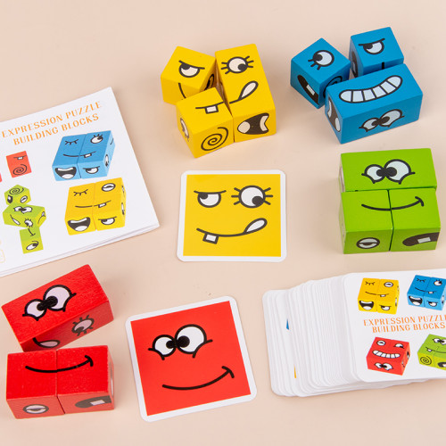 Face Changing, Parent-child Style，Stacking blocks，Game,Multiple ways to play,Gifts for kids 2-3-4-5-6-7years