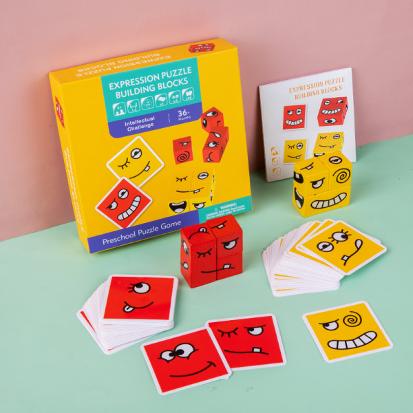 Face Changing, Parent-child Style，Stacking blocks，Game,Multiple ways to play,Gifts for kids 2-3-4-5-6-7years