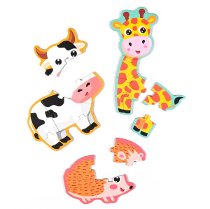 Wild Animal Puzzle，  Magent Puzzle， Wooden Matching Game， Gift Set Pretend, Improve Imaginative， Christmas Birthday Gift for Kids Girls 3 4 5 Years Old
