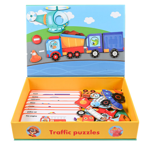 Wild Animal Puzzle，  Magent Puzzle， Wooden Matching Game， Gift Set Pretend, Improve Imaginative， Christmas Birthday Gift for Kids Girls 3 4 5 Years Old