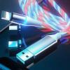 Magnetic data cable three-in-one car luminous fast charge iphone charger cable for OED/ODM also