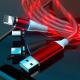 Magnetic data cable three-in-one car luminous fast charge iphone charger cable for OED/ODM also