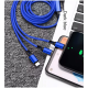 usb charge cable covering Nylon  3in 1 data cable 1.2m usb charge cable logo custom  OED/ODM also