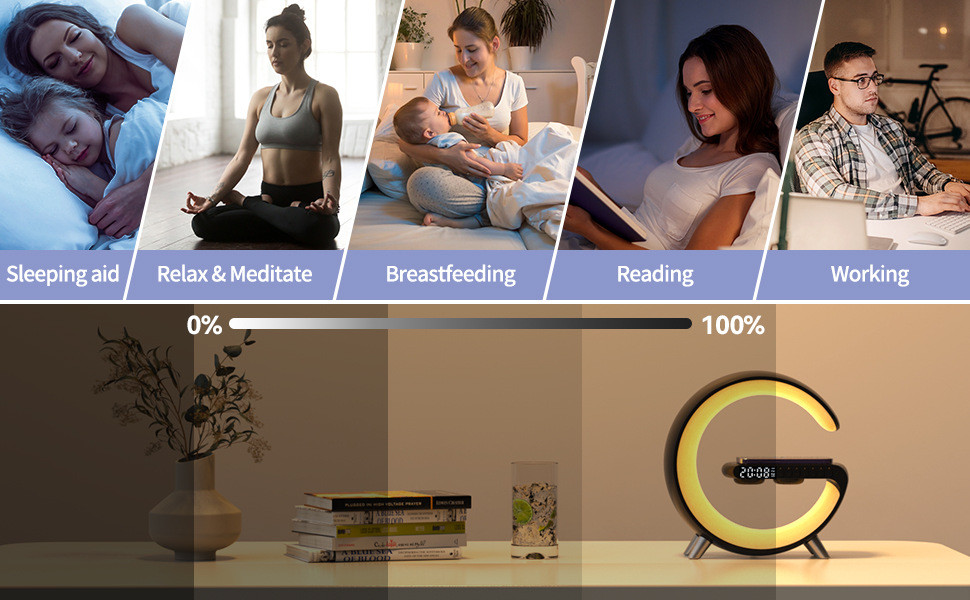 Multifunction wireless charger speaker light scene 3