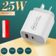 Mini hot sale new gift mobile phone charger 25W fast charging head PD+QC charging head OED/ODM also