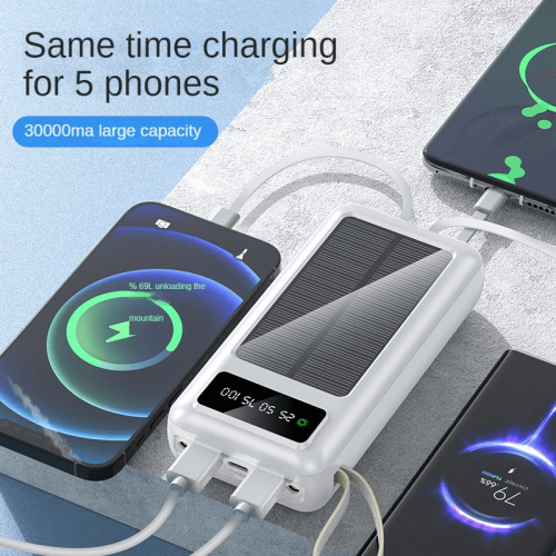30000 mA solar power charger mobile power supply with its own cable for OED/ODM also