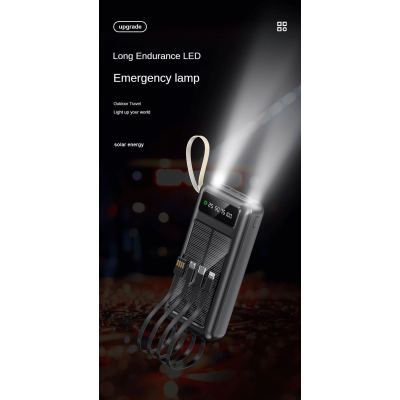 30000 mA solar power charger mobile power supply with its own cable for OED/ODM also