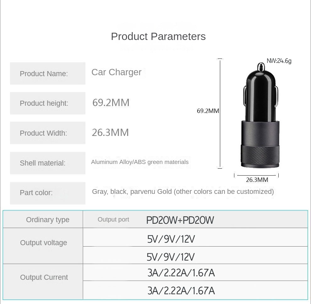 car phone charger specification