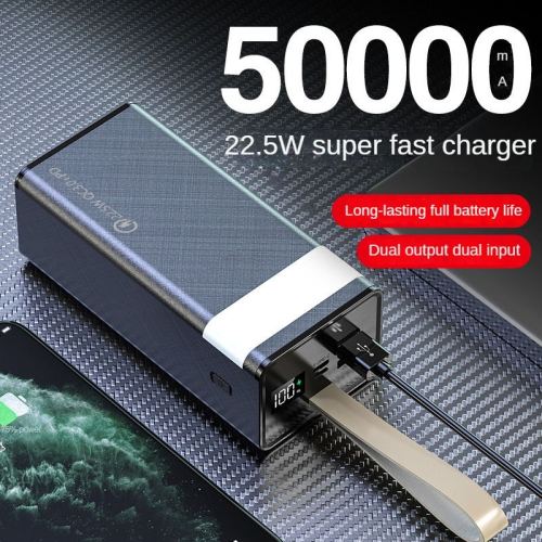 New digital display 22.5W super fast charging power bank 50000 mA outdoor mobile power bank OED