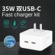 35w 2 type-c charger of GaN charging head iPhone 14 mobile phone fast charger | wholesale/OEM/ODM