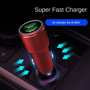 car phone charger Fast Charger| Car Lighter USB  2in1 fast Charger QC3.0  adapter| wholesale/OEM/ODM
